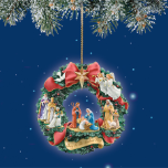 Thomas Kinkade Nativity Wreath Ornament
