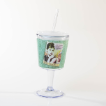 Audrey Hepburn Wine Goblet with lid and straw