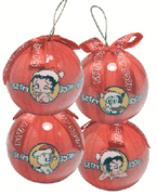 Betty Boop Set Of 4 Decoupage Ornaments