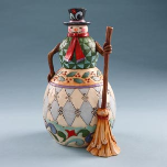 Jim Shore Classic Snowman With Broom Figurine Jim Shore Classic Snowman With Broom Figurine