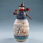 Jim Shore Classic Snowman With Winter Scene Figurine Jim Shore Classic Snowman With Winter Scene Figurine