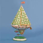 Jim Shore Seaside Green Boat Figurine Jim Shore Seaside Green Boat Figurine