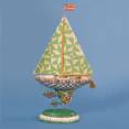Jim Shore Seaside Green Boat Figurine